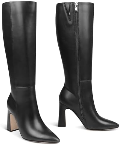 Amazon.com | MERUMOTE Women's Knee High Boots Closed Toe Chunky